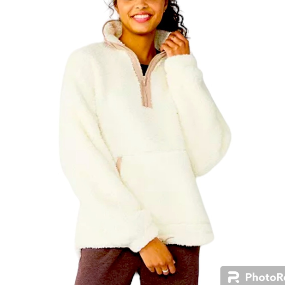 NWT Juniors’ So Quarter Zip Sherpa Jacket XL
